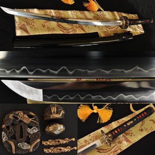Japanese Samurai Sword Katana Clay Tempered Unokubi-Zukuri Blade Very Sharp