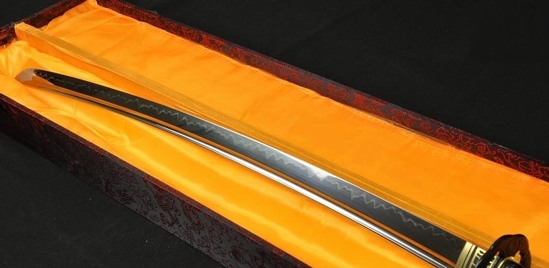Handmade Japanese Samurai Sword Katana Clay Tempered Full Tang Blade Iron Tsuba