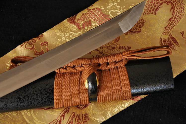 Hand Forged Japanese Samurai Sword Katana Folded Steel Blade Pine Crane Tsuba