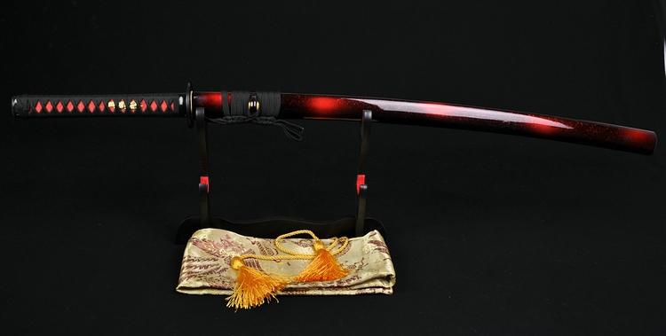 Full Black Steel Full Tang Blade Handmade Japanese Samurai Katana Sword