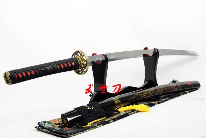 Handmade Japanese Battle Ready T-15 Steel Functional Katana Dragon Tsuba Full Tang Balde Sword