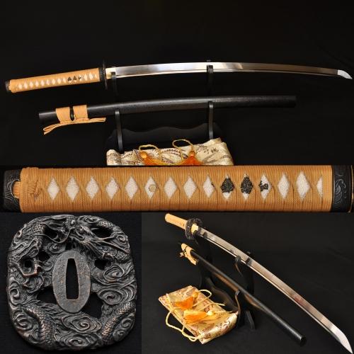 Full Tang Blade Dragon Tsuba Japanese Samurai Sword