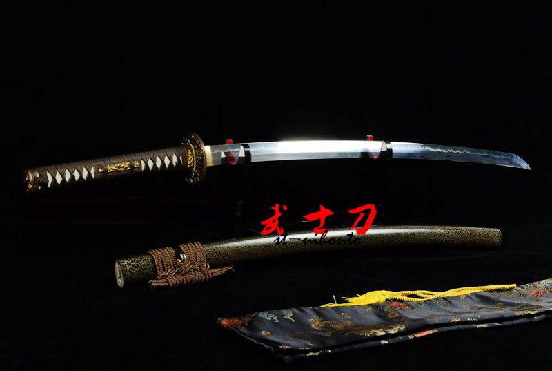Clay Tempered T-10 Steel Blade Japanese Samurai Katana Zodica 12 Tsuba Sword