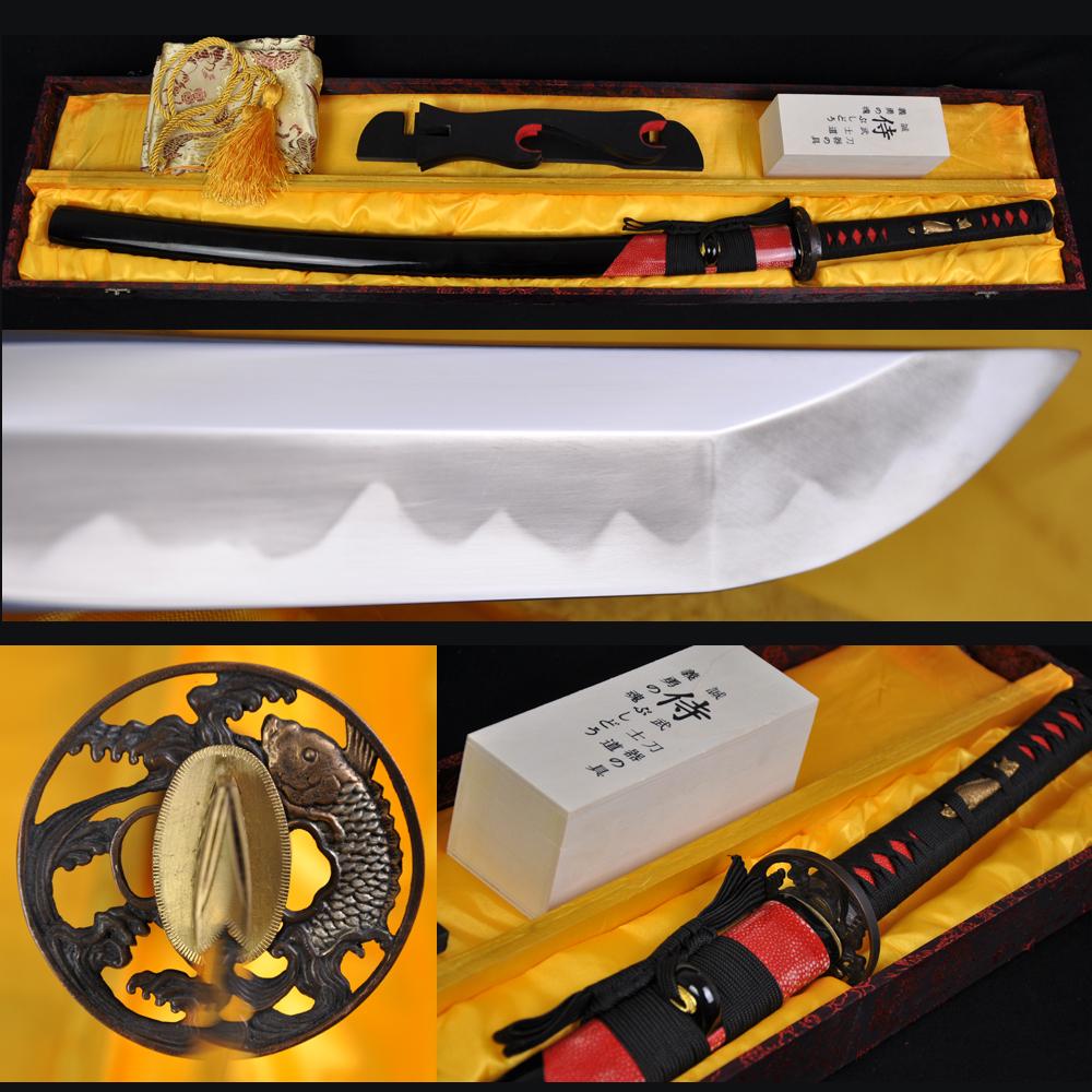 Japanese Classical Polishing Clay Tempered Samurai Sword Katana Rayskin Saya