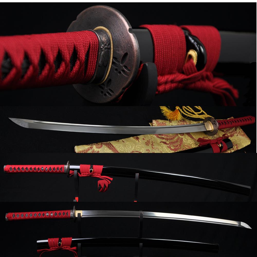 Hand Forged Japanese Samurai Practise Sword Katana Folded Steel Full Tang Blade