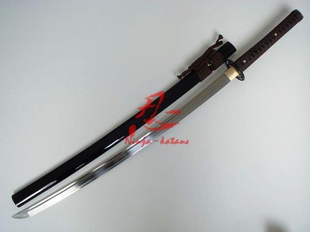 40.6 Handforged Black Katana Leaf Tsuba Sharpened Edge