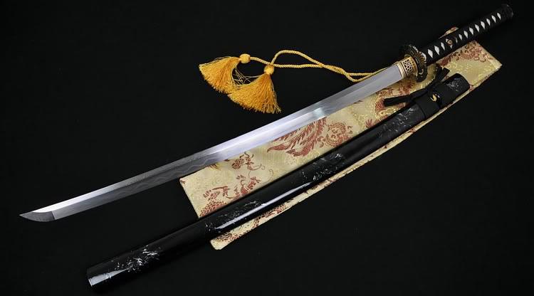 Clay Tempered Folded Steel Full Tang Blade Japanese Samurai Sword Katana