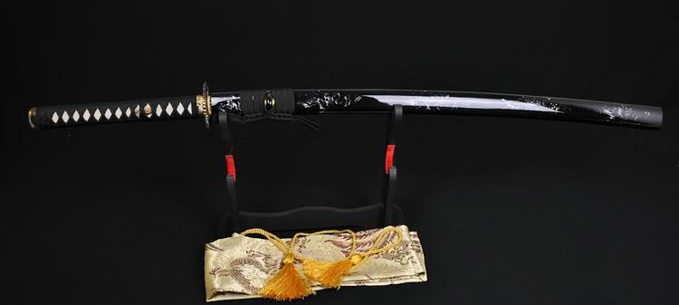 Clay Tempered Folded Steel Full Tang Blade Japanese Samurai Sword Katana