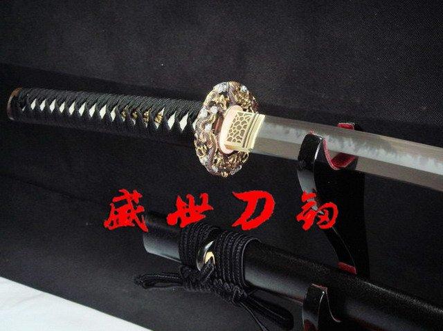 Clay Tempered Japanese Dragon Katana Sharpened Choji Hamon Blade Sword Full Tang