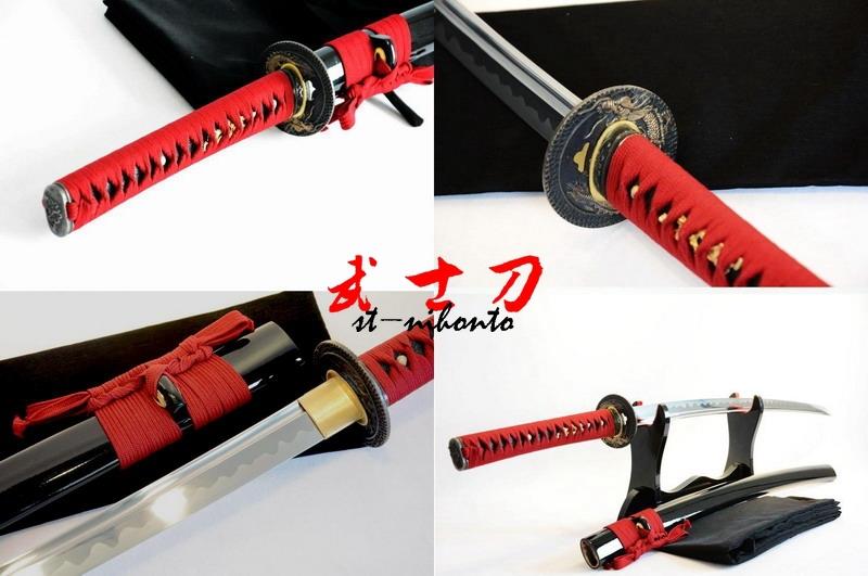 Handmade 1060 Carbon Steel Full Tang Unsharp Blade Japanese Iaido Training Katana Sword Dragon Tsuba