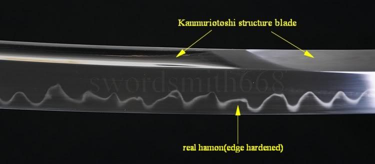 Japanese Katana Clay Tempered Unokubi-Zukuri Blade Sharp
